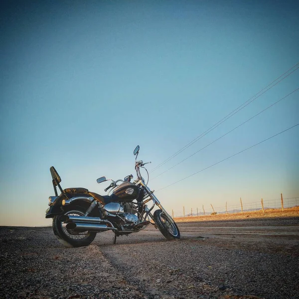 Motorrad Auf Landstraße — Stockfoto