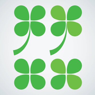 Beyaz arkaplanda izole edilmiş yeşil yonca yaprakları