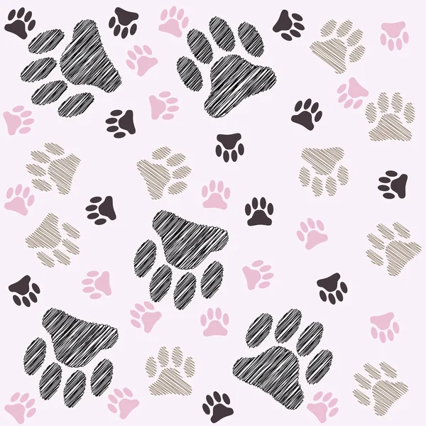 Vector illustration background of pets paw — Stock Vector