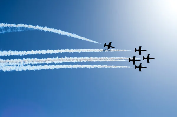 Fighter jets flying in formation Stock Image