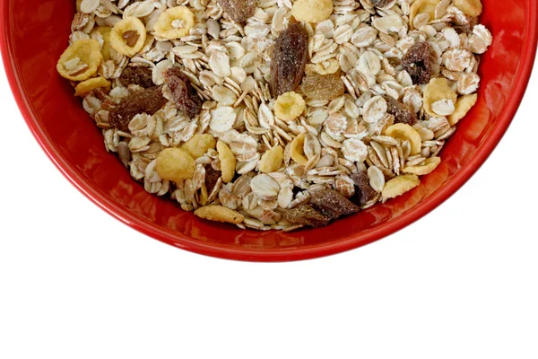 Bowl of cereal with raisins — Stock Photo, Image