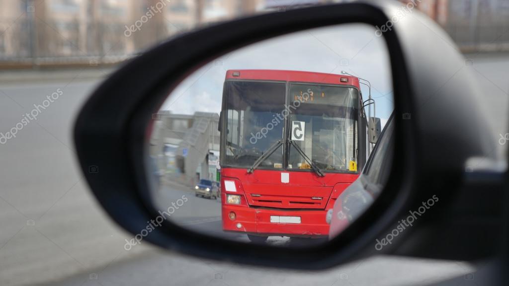Bus rear view mirrors passenger car ⬇ Stock Photo, Image by