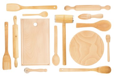 Ahşap mutfak eşyaları arka plan