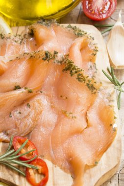 Somon dilimi yakın çekim