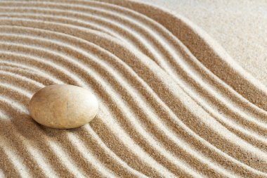 Kahverengi kumdaki tek taş - Zen bahçesi