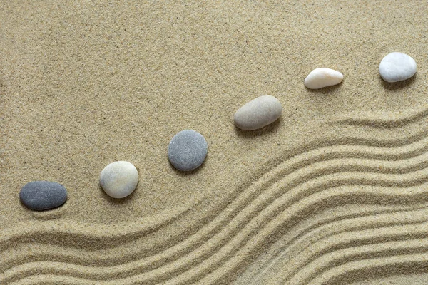 Zen Kert Kövekkel Homokmintával — Stock Fotó
