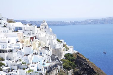 Fira şehir Santorini ölçerlerinle üzerinde