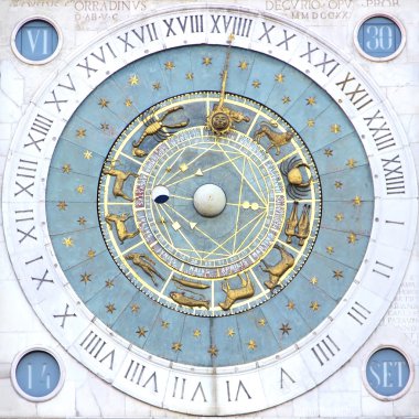 Zodiak clock in Padua, Italy clipart