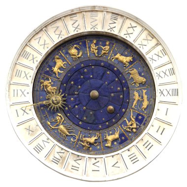 Venedik 'teki San Marco meydanında Zodiac saati