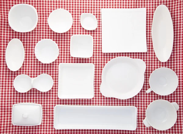 Fehér porcelán ételek — Stock Fotó
