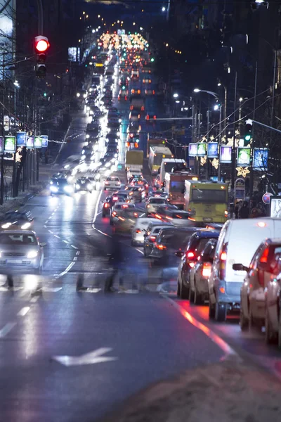 El tráfico nocturno — Foto de Stock