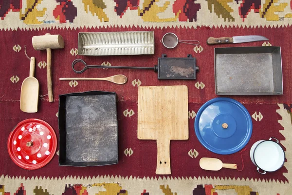 Vintage kitchen utensills — Stock Photo, Image