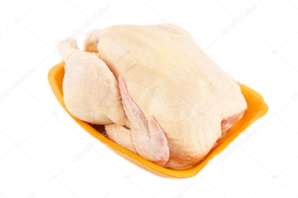 Raw chicken isolated