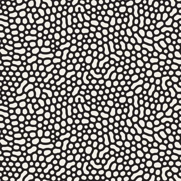 Vector Seamless noir et blanc organique arrondi Cercles Texture — Image vectorielle
