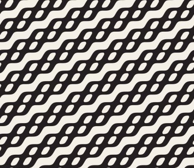 Dalgalı çapraz çizgi elips desen vektör sorunsuz yuvarlak