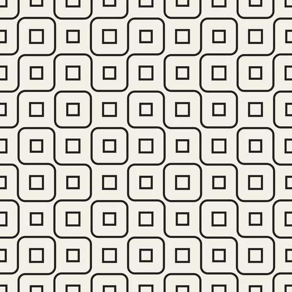 ベクトル シームレスな黒と白の不規則な波線の幾何学模様 — ストックベクタ