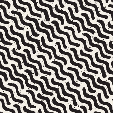 Vektör sorunsuz elle çizilmiş Daigonal dalgalı çizgiler Grungy desen