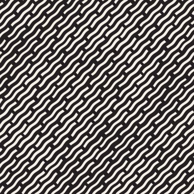 Vektör Dikişsiz el çekilmiş Daigonal dalgalı çizgi deseni