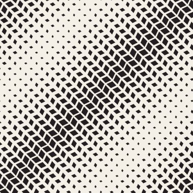Vektör sorunsuz siyah ve beyaz çapraz dikdörtgen yarı ton geometrik desen