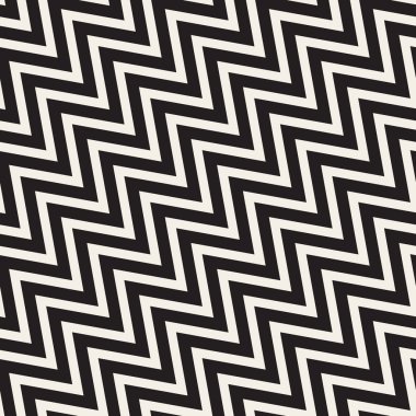 Geometrik desen vektör sorunsuz siyah ve beyaz zikzak köşegen çizgiler
