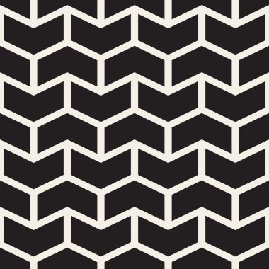Vektör sorunsuz siyah ve beyaz Chevron Zigzag geometrik desen çizgileri