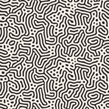 Vektör Dikişsiz Siyah Ve Beyaz Organik Karma Çizgiler Düzensiz Desen