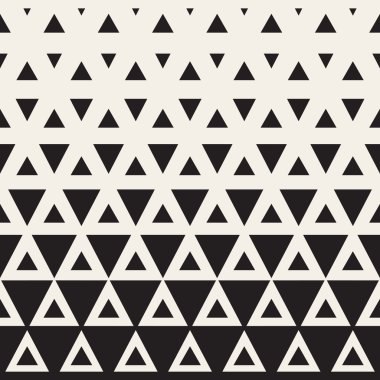 Vektör Dikişsiz Siyah Ve Beyaz Üçgen Halftone Desen