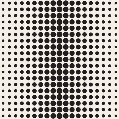 Vektör sorunsuz siyah ve beyaz daire degrade noktalı resim deseni
