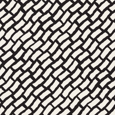 Çapraz dikdörtgenler desen vektör sorunsuz siyah ve beyaz el çekilmiş