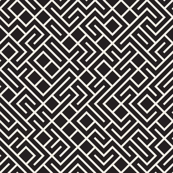 Vektor nahtloses Muster schwarzer und weißer Labyrinthe — Stockvektor