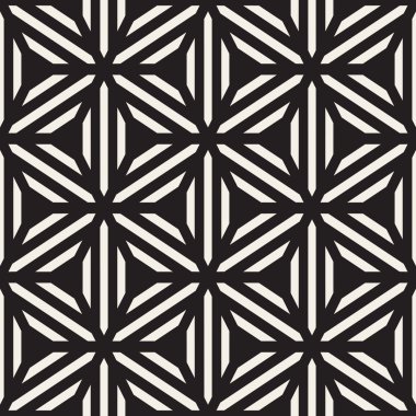 Vektör Dikişsiz Siyah ve Beyaz Çizgi Izgara Geometrik Desen
