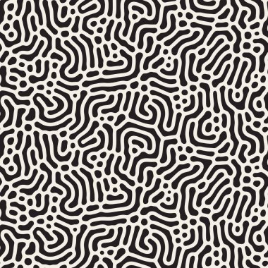 Vektör sorunsuz siyah ve beyaz organik desen çizgileri