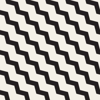 Geometrik desen vektör sorunsuz siyah ve beyaz zikzak köşegen çizgiler