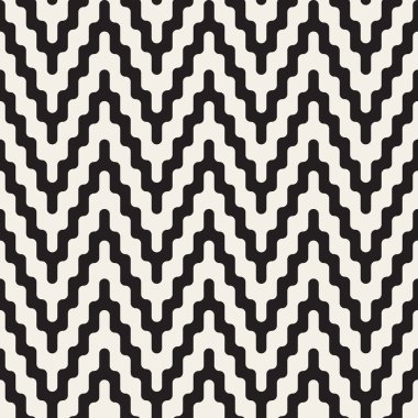 Vektör Dikişsiz Siyah Ve Beyaz Zikzak Sivri Çizgiler Geometrik Desen