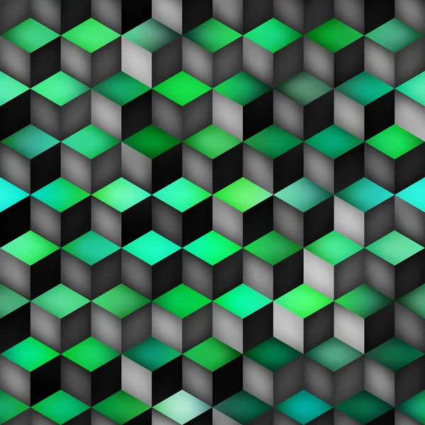 Patrón geométrico de cuadrícula de rombo de forma de cubo de degradado multicolor sin costura vectorial — Archivo Imágenes Vectoriales