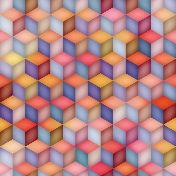 Вектор Безшовний багатобарвний градієнтний куб форми сітки ромба геометричний візерунок — стоковий вектор