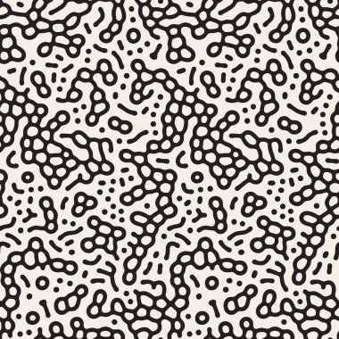 Vektör sorunsuz siyah ve beyaz organik desen çizgileri