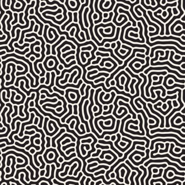 Vektör sorunsuz siyah ve beyaz organik desen çizgileri