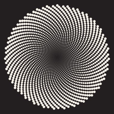 Vektör Siyah ve Beyaz Sarmal Çemberler Girdap Soyut Yuvarlak Görsel İllüzyon