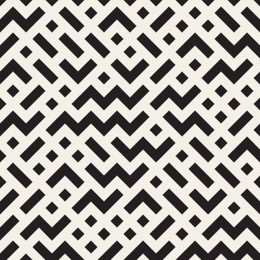 Izgara desen vektör sorunsuz siyah ve beyaz rastgele şekiller