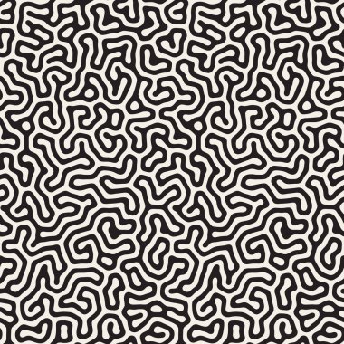 Vektör sorunsuz siyah ve beyaz organik desen çizgileri