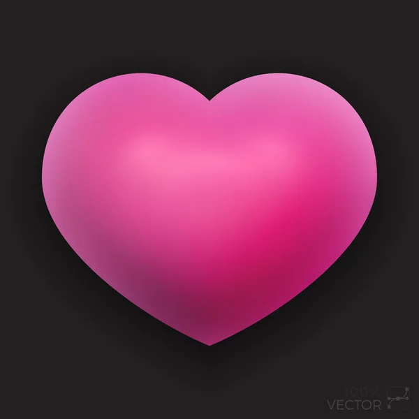 Vektor-dimensionale Illustration des rosafarbenen schattierten Herzens — Stockvektor