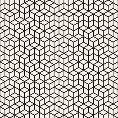 Vektör sorunsuz siyah ve beyaz düzensiz Rhombus ızgara desen