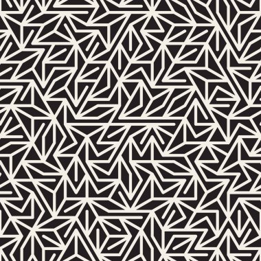 Vektör sorunsuz siyah ve beyaz düzensiz satırları ızgara desen