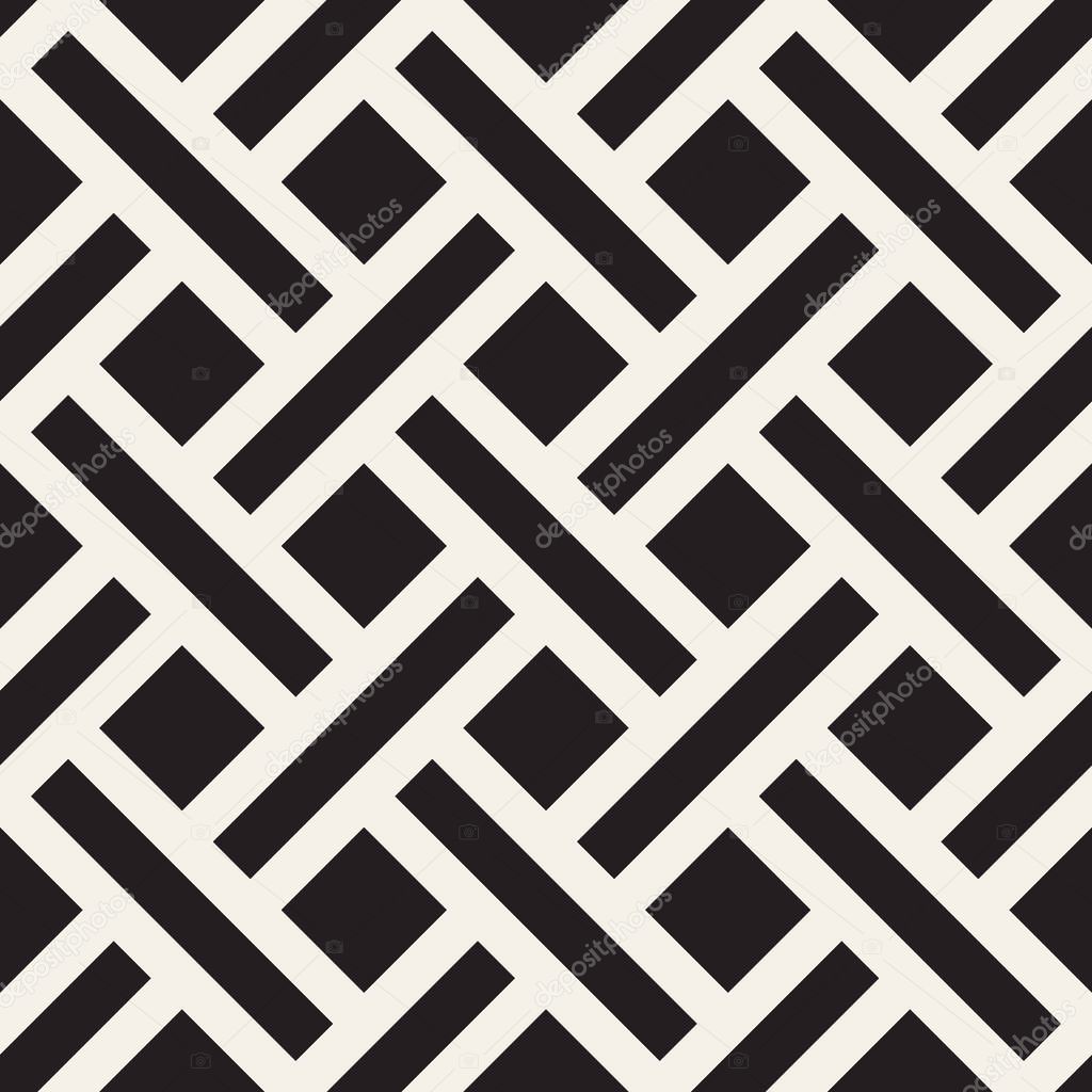 Vector seamless geometric pattern. Stylish abstract background. Repeating interwoven lines design.