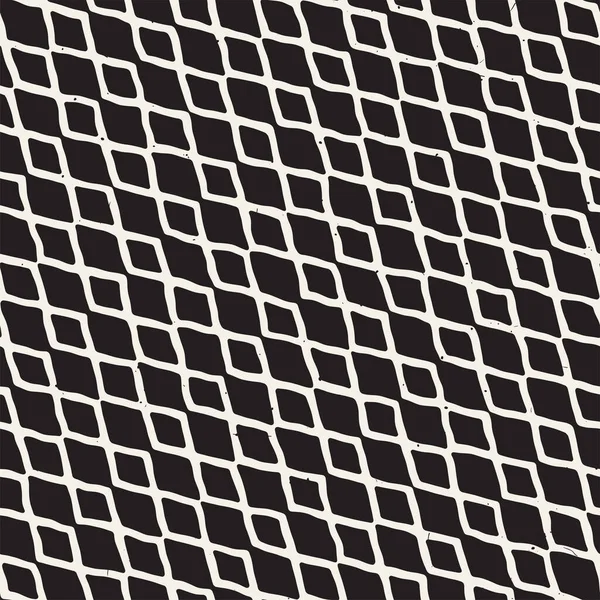 Dibujado a mano líneas geométricas sin costura patrón. Pinceladas monocromáticas en blanco y negro. Textura abstracta de fondo vectorial. — Vector de stock