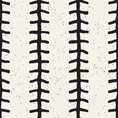 Elle çizilmiş geometrik dikişsiz desen. Tek renkli siyah beyaz mürekkep darbeleri. Soyut vektör arkaplan dokusu.