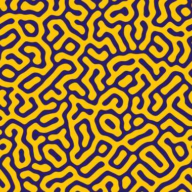 Vektör kusursuz desen. Soyut organik şekiller, doku. Düzgün doğal labirenti olan tek renkli fayanslı bir arka plan. Moda kaotik yüzey deseni tasarımı.