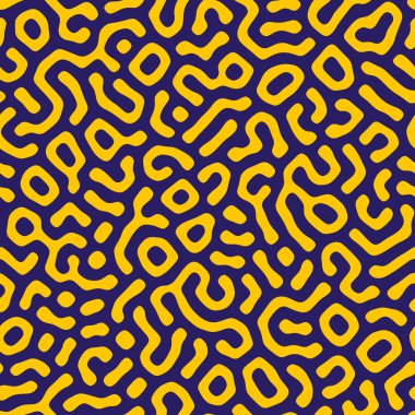 Vektör kusursuz desen. Soyut organik şekiller, doku. Düzgün doğal labirenti olan tek renkli fayanslı bir arka plan. Moda kaotik yüzey deseni tasarımı.