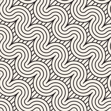 Vektör kusursuz desen. Soyut arka plan tekrarlanıyor. Siyah ve beyaz geometrik tasarım. Modern stil dokusu.